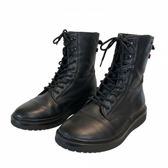 S. OLIVER MEN\'S PEBBLE LEATHER LACE UP COMBAT BOOTS SZ 9 (42) GERMANY